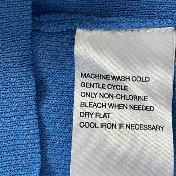 Cornflower Blue Sag Harbor, XL short sleeve sweater with decorative neckline - Picture 5 of 6